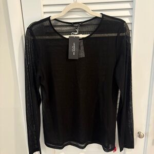 Lafayette 143 black sheer top